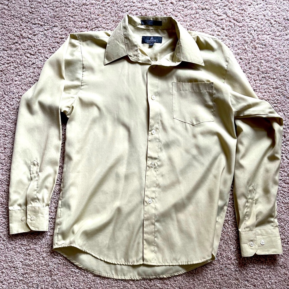 Vittorino long sleeve button up dress shirt, boys size 14/16